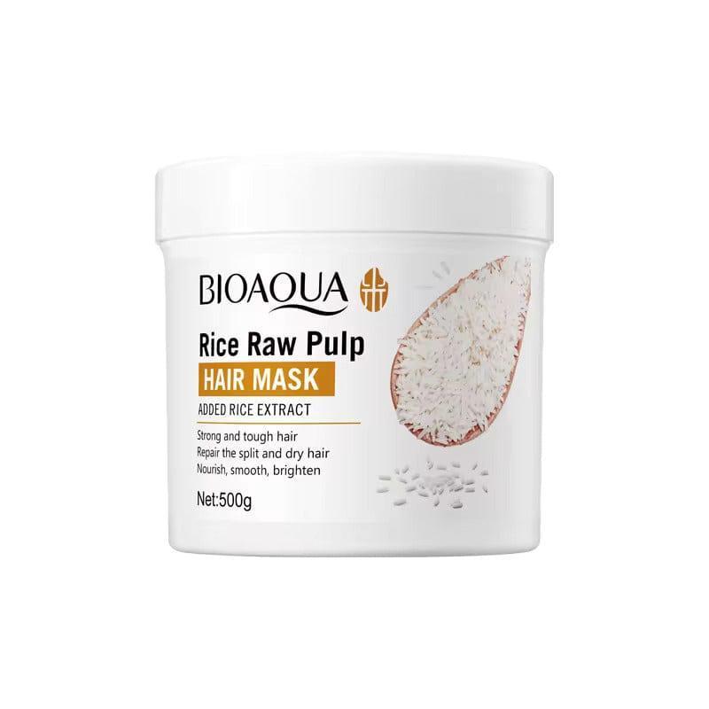 BIOAQUA Rice Raw Pulp Hair Mask For Dry Damaged Hair 500g - Solved All Hair Problem